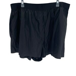 Good American Size 3X (6) Coated Cotton Poplin Shorts Black Elastic Waist